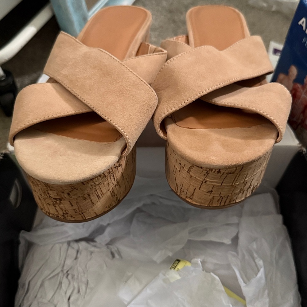 J.Crew Sandstone Cork Wedges new in box women’s size 8